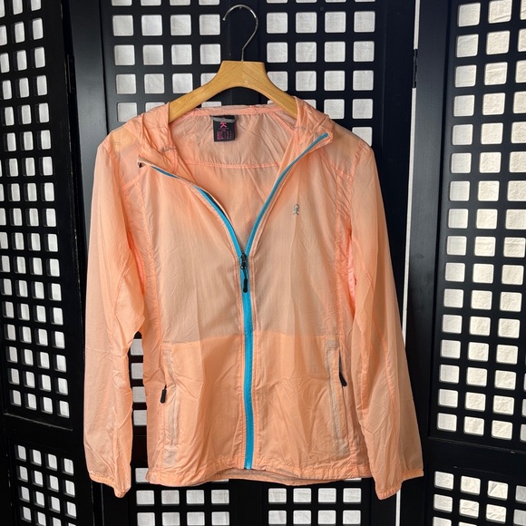 Little Donkey Andy Jackets & Blazers - 🧡 Little Donkey Andy Lightweight Windbreaker Jacket Peach Blue Zip Medium 🧡